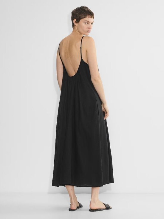 Babaton Dresses & Skirts - Aritzia’s Babaton Wellbeing Black linen Dress - Women's Minimalist Dress